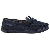 Hush Puppies Ace Mens Moccasin & Full Slippers Navy 6 UK