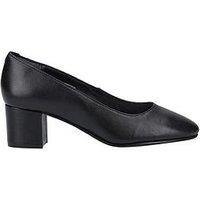 Hush Puppies Anna Womens Ladies Black Leather Heeled Court Shoes Size 3-9