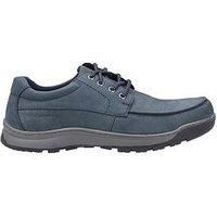 Hush Puppies Tucker Lace Up Memory Foam Leather Moccasin Shoes Navy