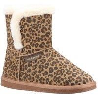 Womens Hush Puppies Ashleigh Suede Faux Fur Pull On Slipper Boot Sizes 3 to 8