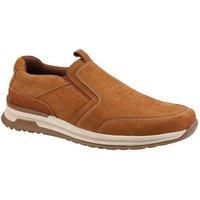 Hush Puppies Cole Mens Tan Smart Casual Slip On Leather Trainers Shoes