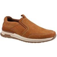 Hush Puppies Cole Mens Tan Smart Casual Slip On Leather Trainers Shoes