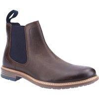 Hush Puppies Justin Mens Leather Pull On Chelsea Ankle Boots Brown Size 7-12