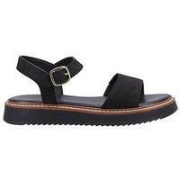 Hush Puppies Cassie Womens Ladies Black Adjustable Wedge Sandals Size 3-8