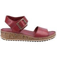 Hush Puppies Ellie Womens Ladies Red Leather Adjustable Wedge Sandals Size 3-8