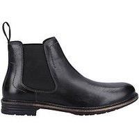 Hush Puppies JUSTIN Mens Smart Casual Leather Chelsea Dealer Boots Black