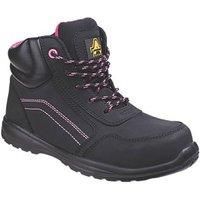 Amblers Lydia Metal Free Ladies Safety Boots Black / Pink Size 4 (584GV)