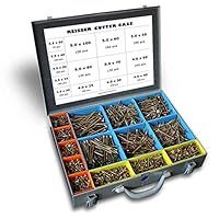 Reisser SC214MYCUTT 2480 Piece Logo Assorted Cutter Woodscrew Steel SortaCase, Yellow