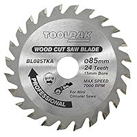 85mm x 15mm x 24T Mini TCT Saw Blade for Cordless Saws