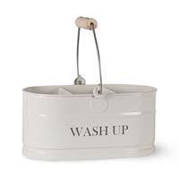 Garden Trading Original Wash Up Sink Storage Caddy Crafted in Wipeable Chalk Steel | 3 Inner Compartments For Easy Kitchen Storage | H14.5 X W27.5 X D17cm