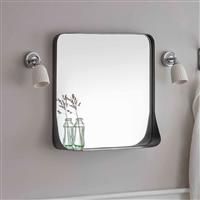 Garden Trading Indoor Farringdon Wall Hung Square Hallway Mirror Shelf Steel