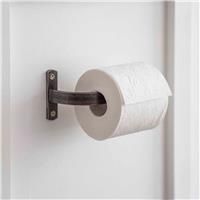 Farringdon Bathroom Toilet Roll Holder Wall Mounted Metal Grey Steel Industrial
