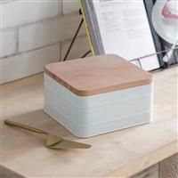 Garden Trading Borough Cake Tin Crafted in Beech & Steel | H11 X W20 X D20cm