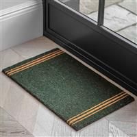 Garden Trading Triple Stripe Doormat, Small, Forest Green