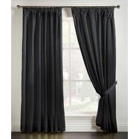 Madison Dobby Fabric Squares Lined Tape Top Pencil Pleat Curtains Pair
