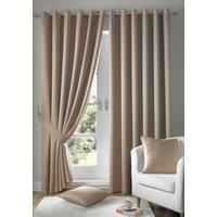 Essential Living Adiso Eyelet Ring Top Curtains 229cm x 274cm Latte