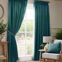 Tony/'s Textiles Madison Teal Tape Top Curtains 46" Wide x 54" Drop