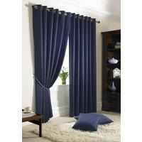 Essential Living Adiso Eyelet Ring Top Curtains 229cm x 274cm Navy