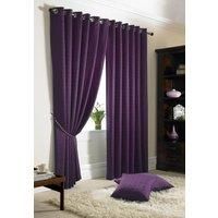 EYELET TOP PLAIN MODERN PATTERN CURTAINS FULLY LINED FREE TIE BACKS MADISON