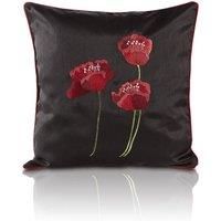 Poppies Cushion Covers In  Red, Black & Cream 18" & 22", lovely piped edge