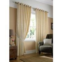 Tivoli Cream Ring top Eyelet Curtains including Tie Backs