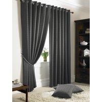 Essential Living Adiso Eyelet Ring Top Curtains 229cm x 274cm Charcoal