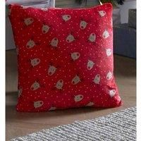 Red Christmas Festive Rudolph Reindeer Supersoft Cushion Cover 18" X 18"