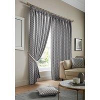 Alan Symonds Cotswold Fully Lined Jacquard Pencil Pleat Taped Top Curtains - Pair (Latte/Beige, 46" x 72" (117x183cm))
