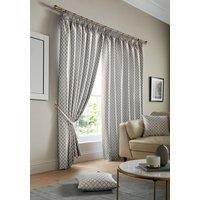 Alan Symonds Cotswold Fully Lined Jacquard Pencil Pleat Taped Top Curtains - Pair (Silver/Grey, 46" x 90" (117x229cm))