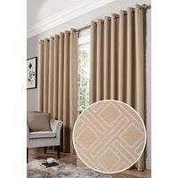 Diamond Geometric Triple Weave Blackout Eyelet Curtains, 5 Fabulous Colours,