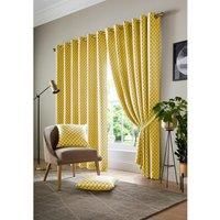 Alan Symonds Cotswold Fully Lined Ring Top Curtains - Ochre (90" x 72")