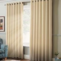 Alan Symonds 100% Blackout Curtains Pair Eyelet Ring Top Noise Reducing Luxury 41 x 72 Cream, 104cm x 183cm