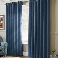 Alan Symonds 100% Blackout Ring Top Eyelet Curtains - Blue (229cm x 229cm)