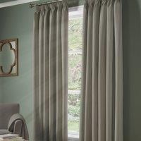 100% Blackout Plain Woven Polyester Tape Top Pencil Pleat Curtains Pair