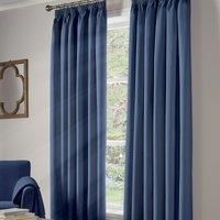 100% Blackout Lined Curtains Eyelet OR Pencil Pleat Noise Reducing Curtain Pair