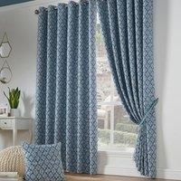 Printed Cambourne Geometric  Blackout Thermal Unlined Eyelet Curtains, lovely
