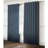 Alan Symonds BLOCKOUT 46" X 72" NAVY RING TOP CURTAINS [PAIR]