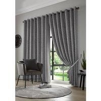 Essential Living Eswic Eyelet Ring Top Curtains Pewter 168cm x 183cm