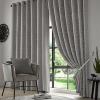 Lined Heavy Curtains Pair Ring Top Eyelet Jacquard Marbled Room Darkening Drapes