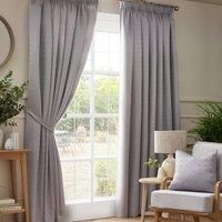 Madison Dobby Fabric Lined Tape Top Pencil Pleat Curtains Pair