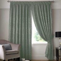 Alan Symonds TIVOLI 90" X 72" SAGE LINED TAPE TOP CURTAINS - PAIR