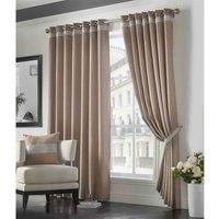 Amania Trading Ltd Alan Symonds Palace Diamante Band Thermal Block Out Eyelet Curtains, Beige, 90 x 90 Inch