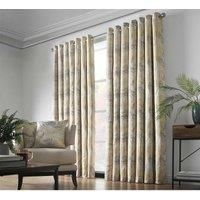 Luxury Living Fiji 66" x 54" Ochre Ring Top Curtains, Yellow