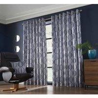 Essential Living Ome Eyelet Ring Top Curtains Navy 228cm x 183cm