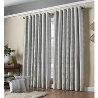 Essential Living Flections Eyelet Ring Top Curtains Silver 168cm x 229cm