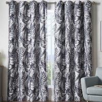 Luxury Living Malay 66" X 54" Charcoal (ring Top Curtains), Grey