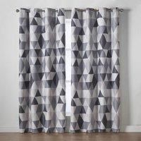 Luxury Living Malmo 66" X 54" Charcoal (ring Top Curtains), Grey