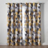 Luxury Living Malmo 66" X 54" Ochre (ring Top Curtains), Yellow