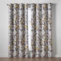 Alan Symonds Giverny 90" x 90" Ochre Printed Room Darkening Eyelet Ring Top Curtains