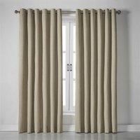 Essential Living Linen Look Eyelet Ring Top Blackout Curtains Beige 229cm x 137cm